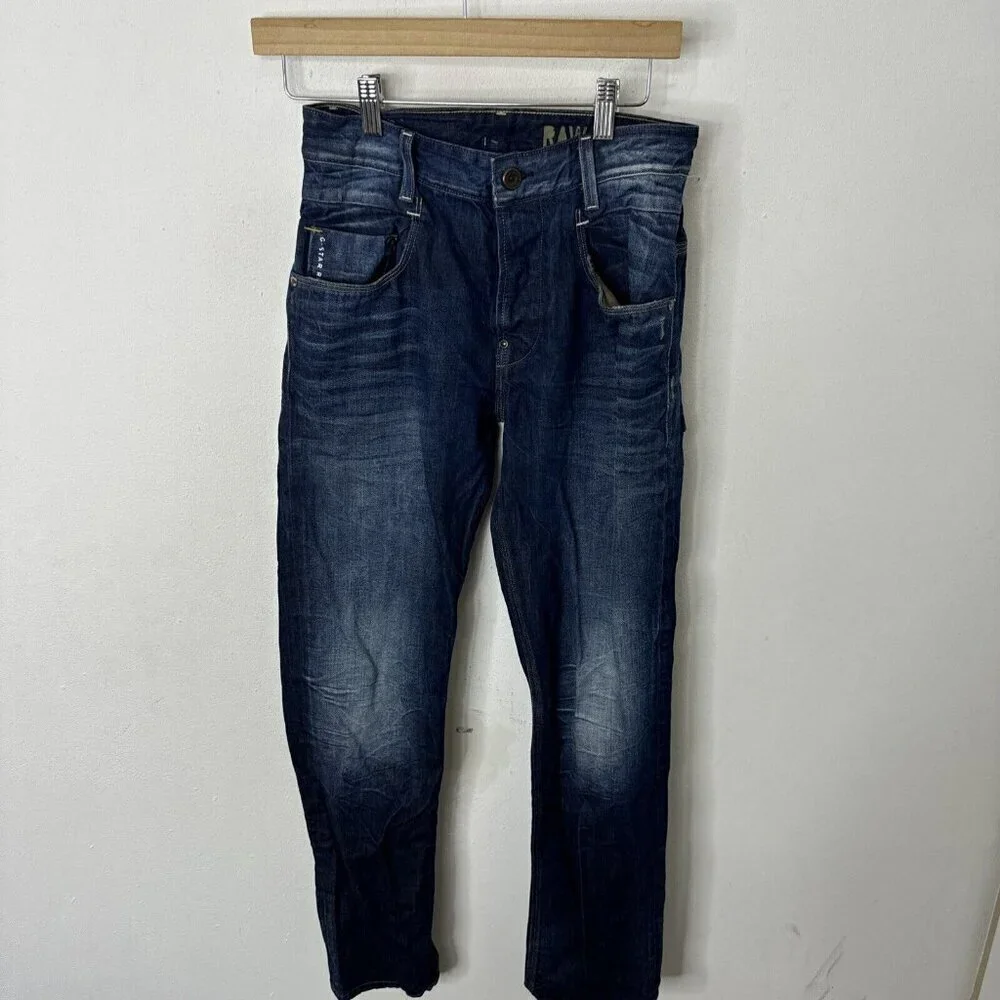G‎ Star Men 27X32 New Radar Tapered Dark Wash Blue Jeans GS01 3301 100% Cotton